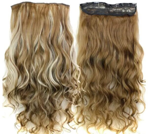 Artificial Regalis Brown & Blond 5-Clip in Curly Wavy Hair Extension