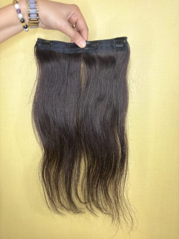 Regalis 100% Human Hair-Natural Black - 2 Clip In Hair Extension - Set of 2