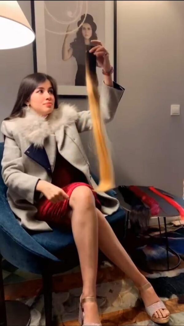 Regalis 100% Human Hair-Ombre Brown & Blond Straight Ponytail Hair Extension