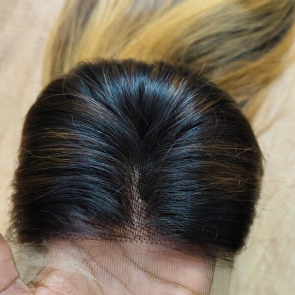 Regalis 100% Human Hair - Blonde & Brown Bone Straight Hair Wig with HD Lace