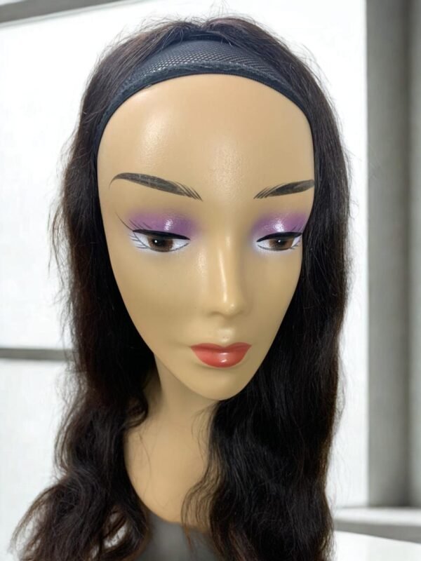 Regalis 100% Human Hair - Black Natural Wavy - Half Wig