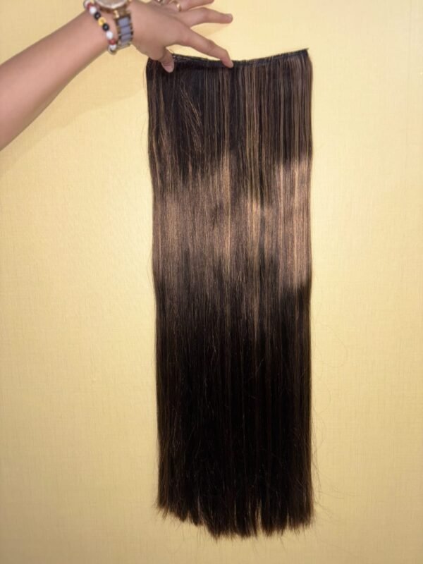 Regalis 100% Human Hair-5 Clip in Golden Brown Highlight Hair Extension