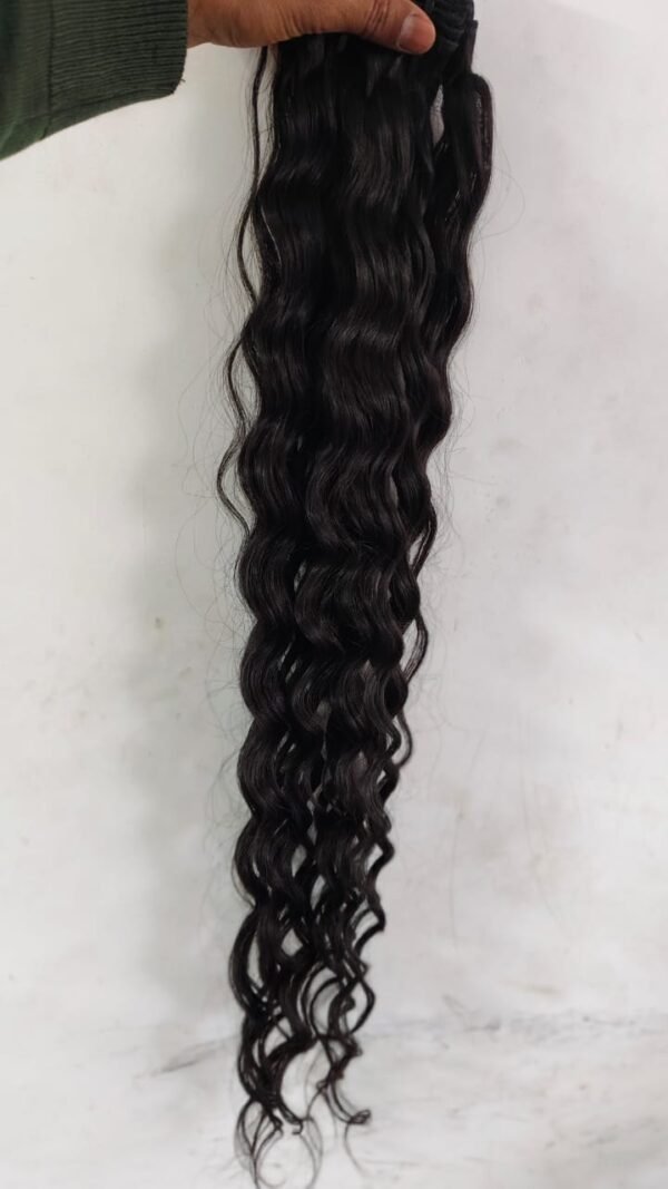 Regalis 100% Human Hair - Black Wavy Hair Extension