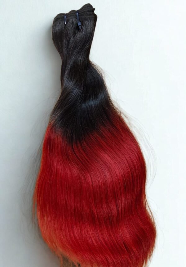 Regalis 100% Human Hair - Red Ombre Natural Straight Hair Extension