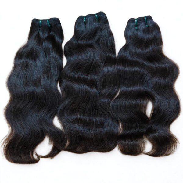 Regalis 100% Human Hair Black Natural Wavy Hair Extension