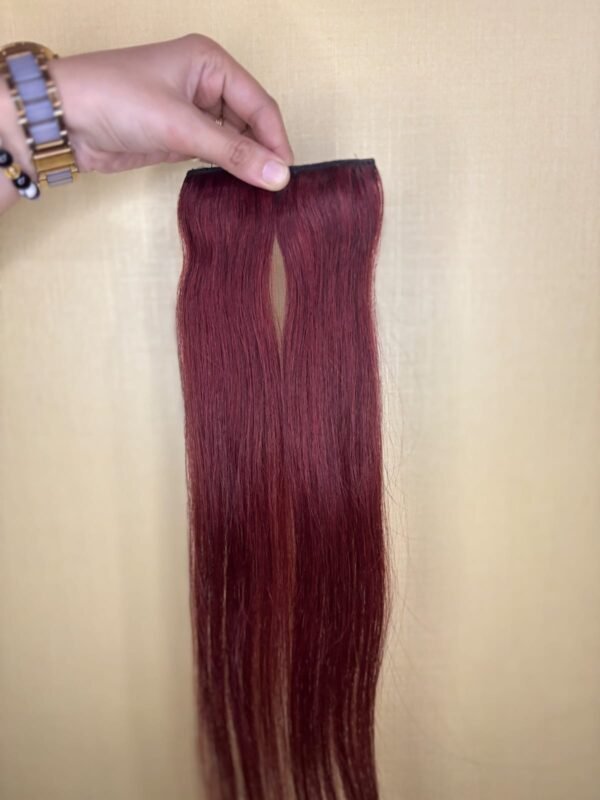 Artificial Regalis Red Wine Clip Hair Extension - Set of 2