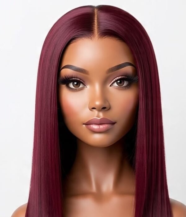 Artificial Regalis Burgundy Straight Hair Wig