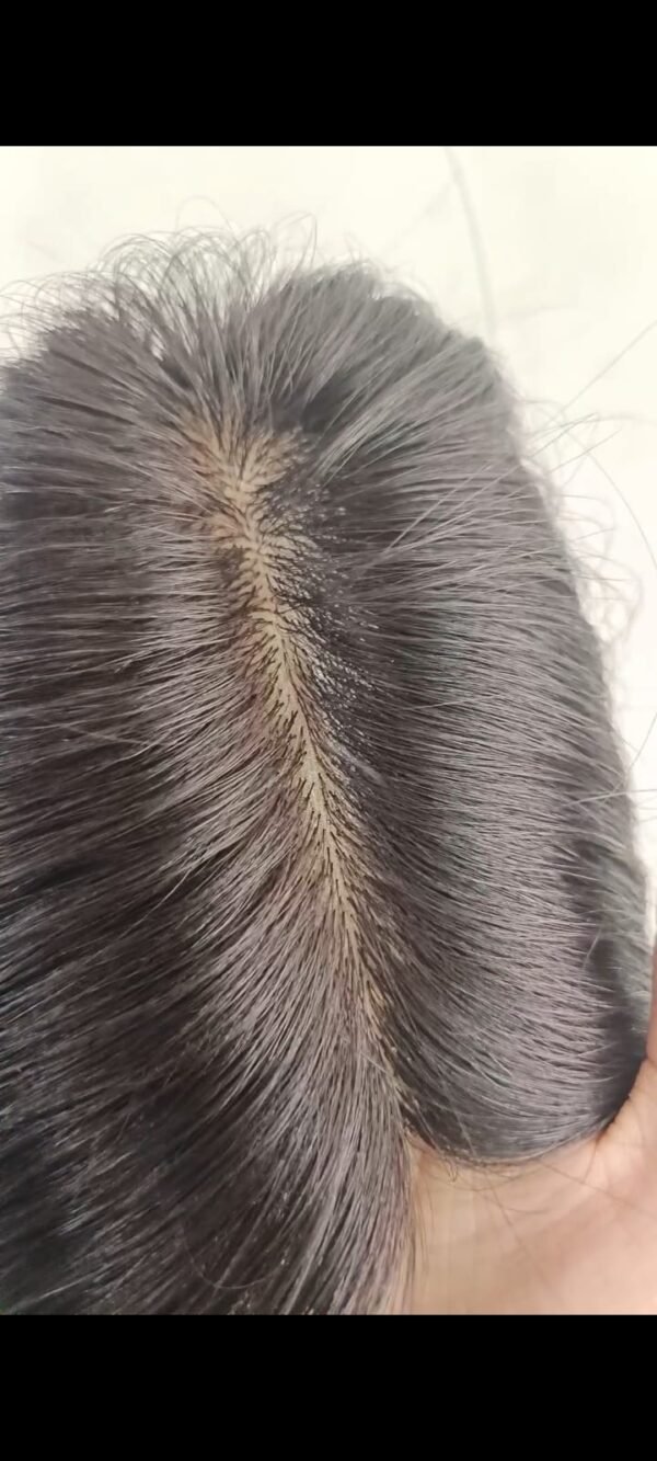 Artificial Regalis Natural Black 5/5 Straight with Natural Wavy - Clip In Hair Topper