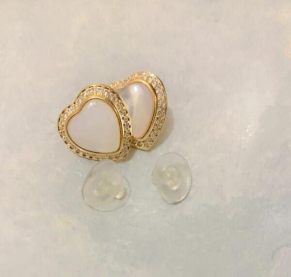 Regalis Premium Heart Stud Earring, Sterling Silver, Gold & Rhodium Plated Trendy Earring