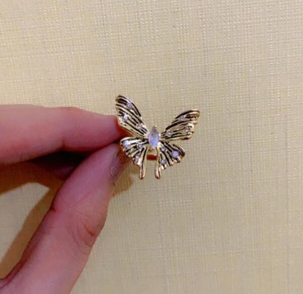 Regalis Premium Stainless steel Free Size Butterfly Ring