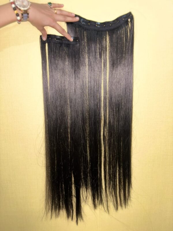 Artificial Regalis Natural Black Straight 14 Clip in Hair Extensions - Set of 6