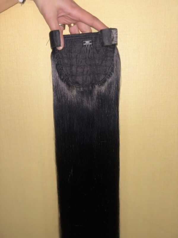 Regalis 100% Human Hair - Black Straight Ponytail Extension
