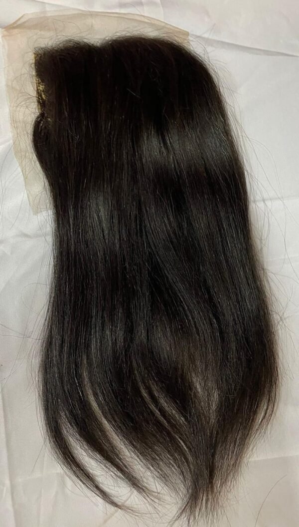 Regalis 100% Human Hair Natural Black Straight 5/5" Clip in Closure Extension