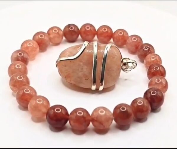 Regalis Premium Crystal Sun-Stone Bracelet & Pendant (With Certified Lab Testing Certificate)